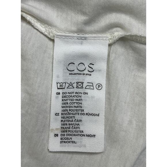 COS White Pleat Front Short Sleeves Women’s Blouse Top Work Office, size large - Picture 5 of 8